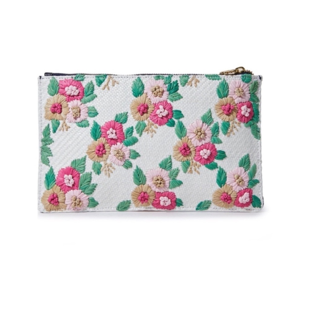 New! LELE SADOUGHI Embroidered Floral Clutch Pouch Double-Sided Midnight Bouquet - Picture 3 of 13